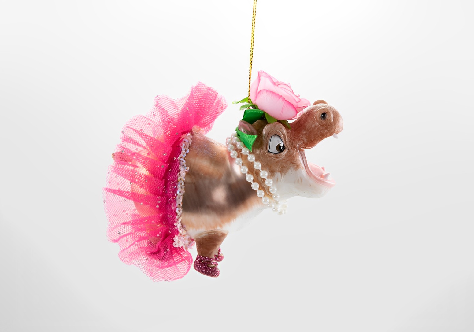 Weihnachtsschmuck Hänger Nilpferd mit Tutu