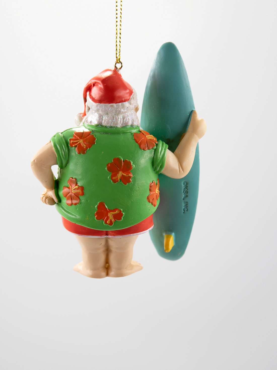 Weihnachtsmann mit Surfbrett Christbaumschmuck 