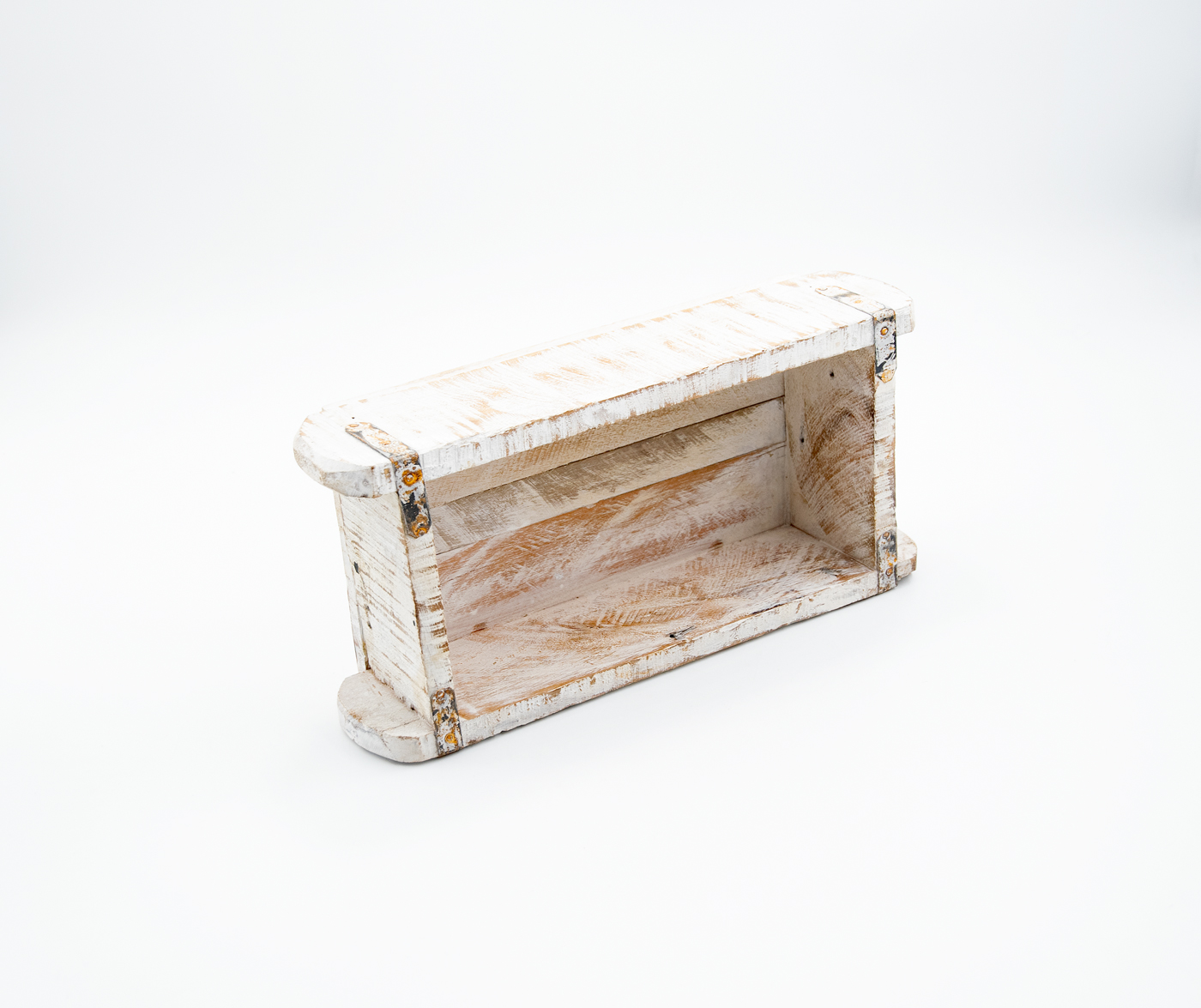 Ziegelform Holz Weiss-gewischt Industriestil Landhausstil