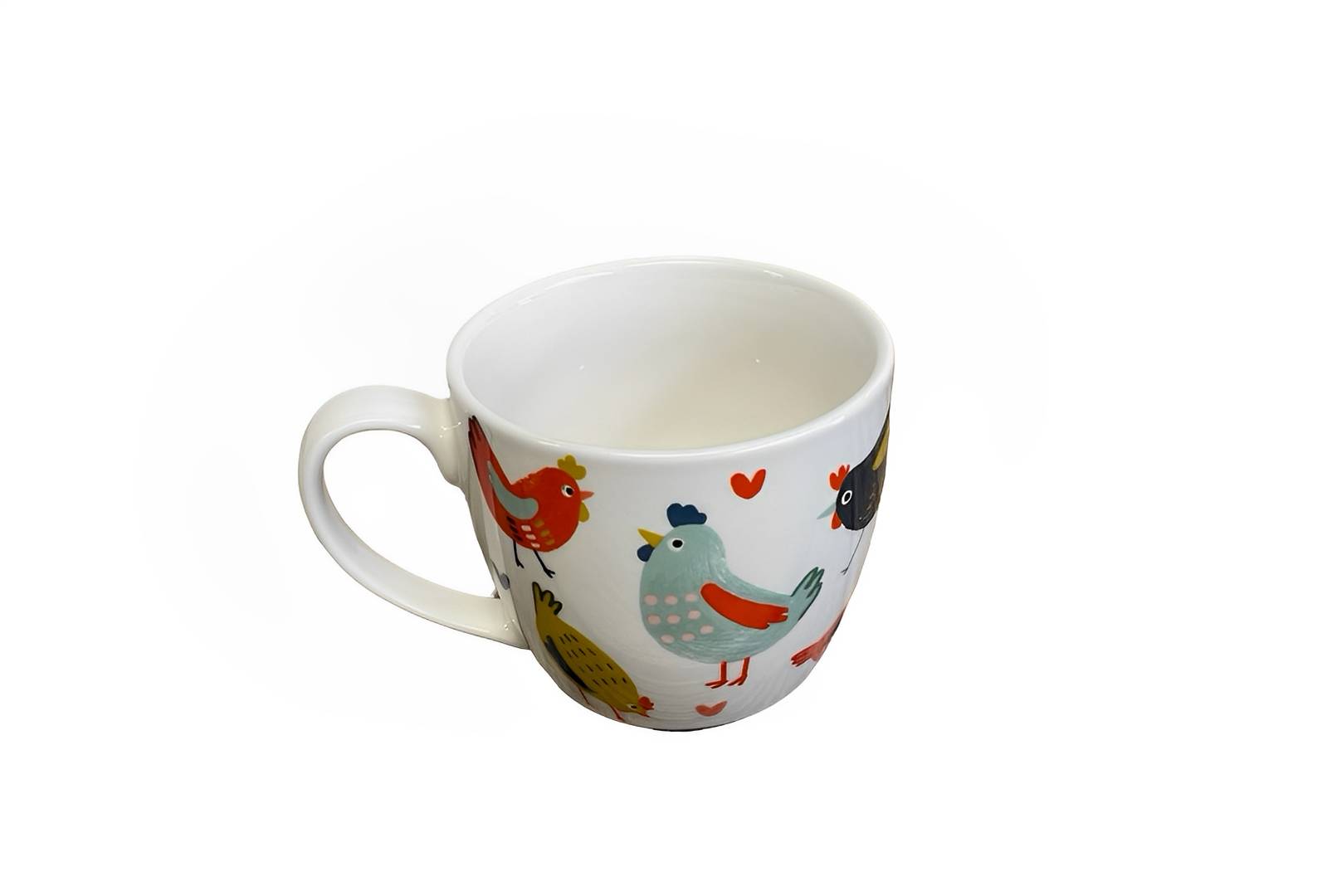 Große Tasse 'Bledine' mit Hühnermotiv aus Porzellan 