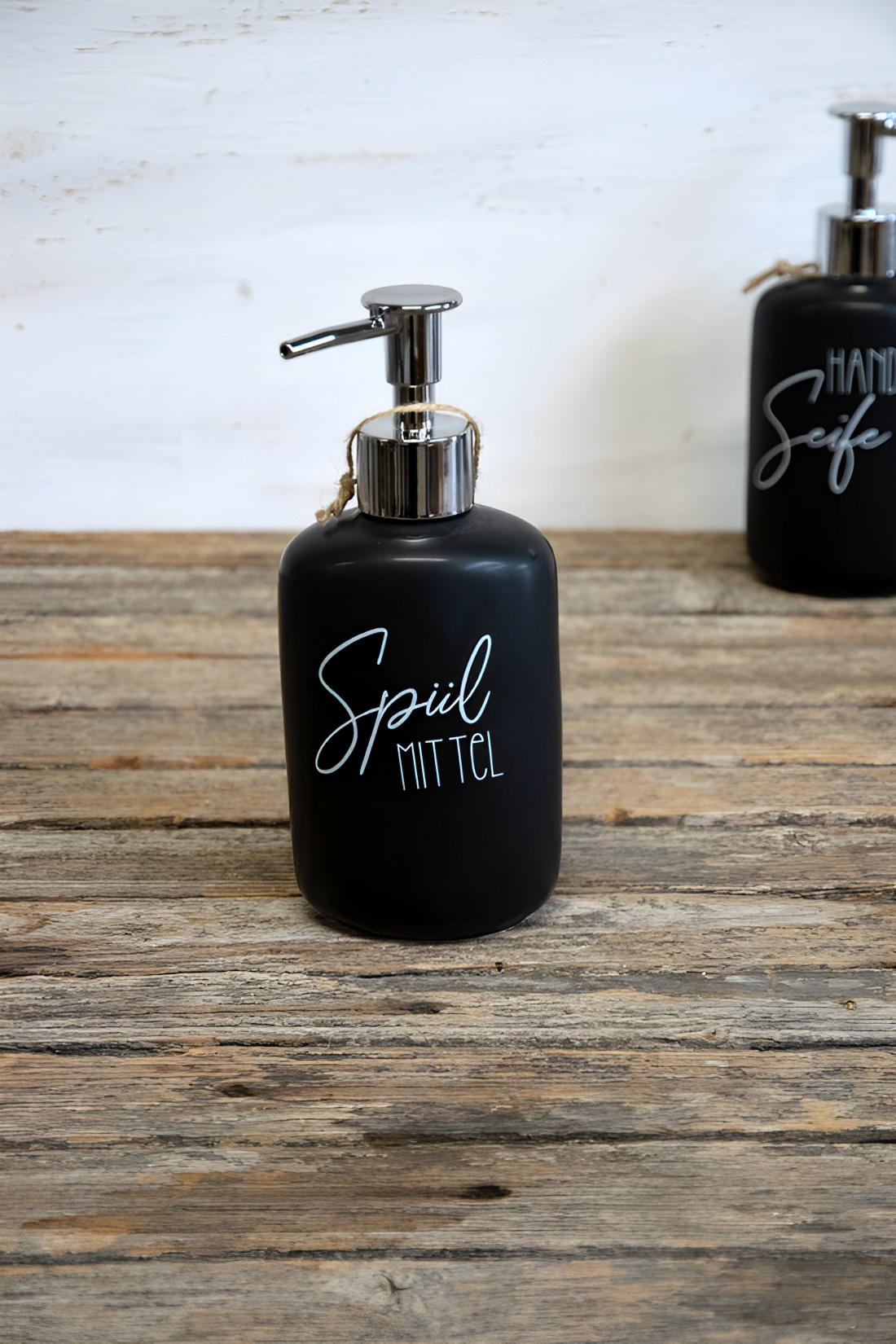 Spülmittelspender Keramik 270ml schwarz Landhausstil  