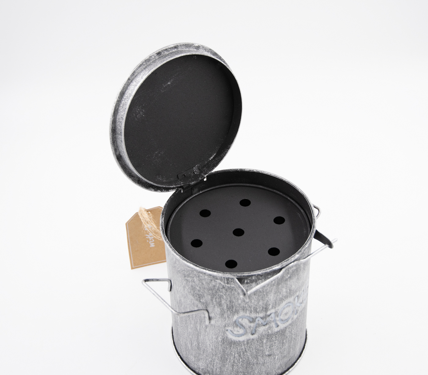 Aschenbecher Sturmaschenbecher Metall Lixo Tonne grau Boltze