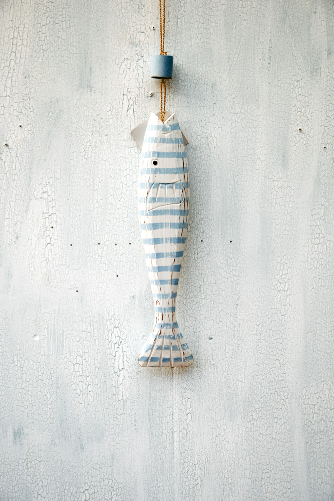 Deco Fisch blau Holz Maritim  