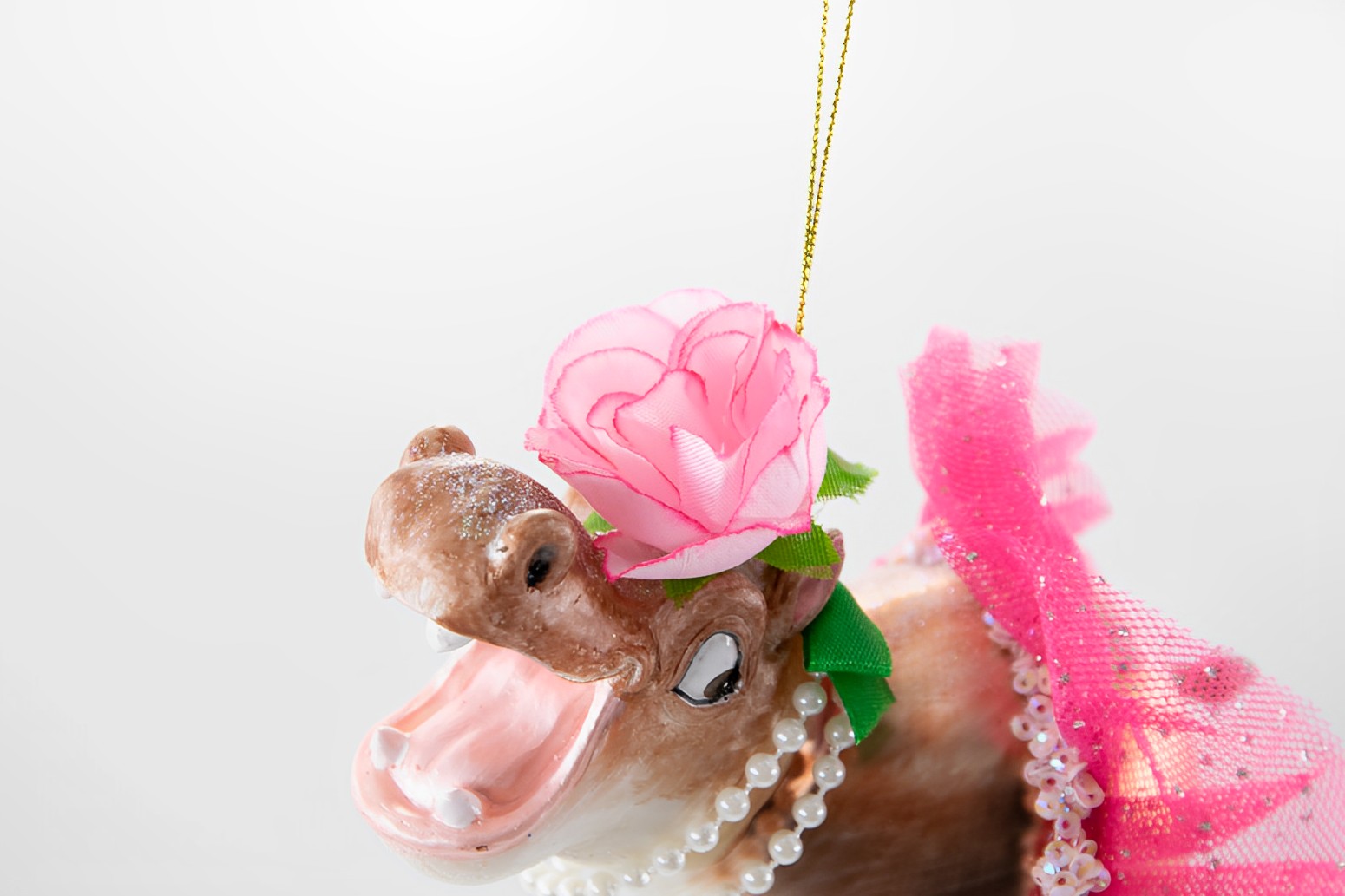 Weihnachtsschmuck Hänger Nilpferd mit Tutu