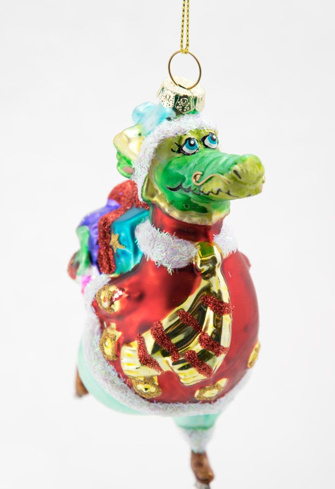 Krokodile Krokodil auf Schlittschuhen Weihnachtsschmuck