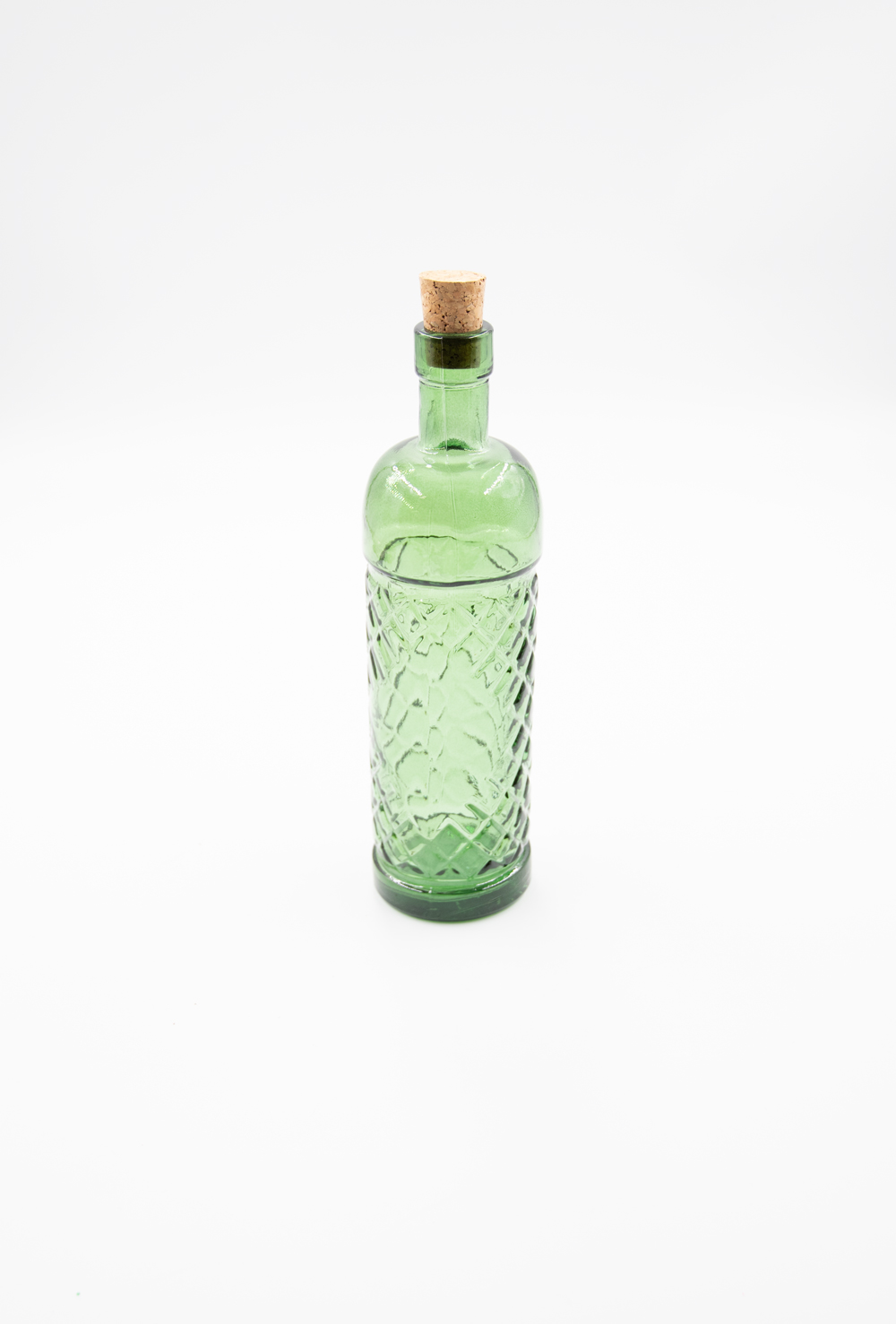 Glasflasche mit Korkverschluß 450ml Essig / Öl Landhausstil