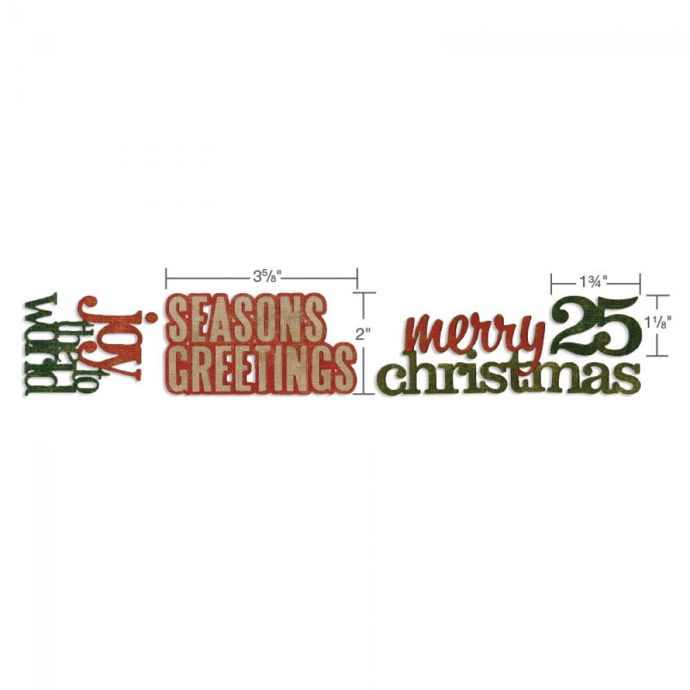 Stanze Decorativ Strip Stacked Words Christmas