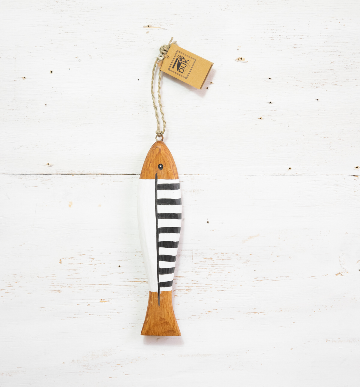 Fisch Dekofisch Holz schwarz/weiss Maritim Landhausstil