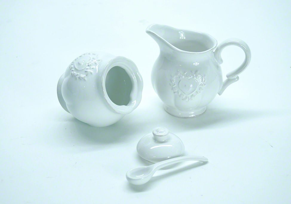 Milch und Zucker Set Herz Landhausstil