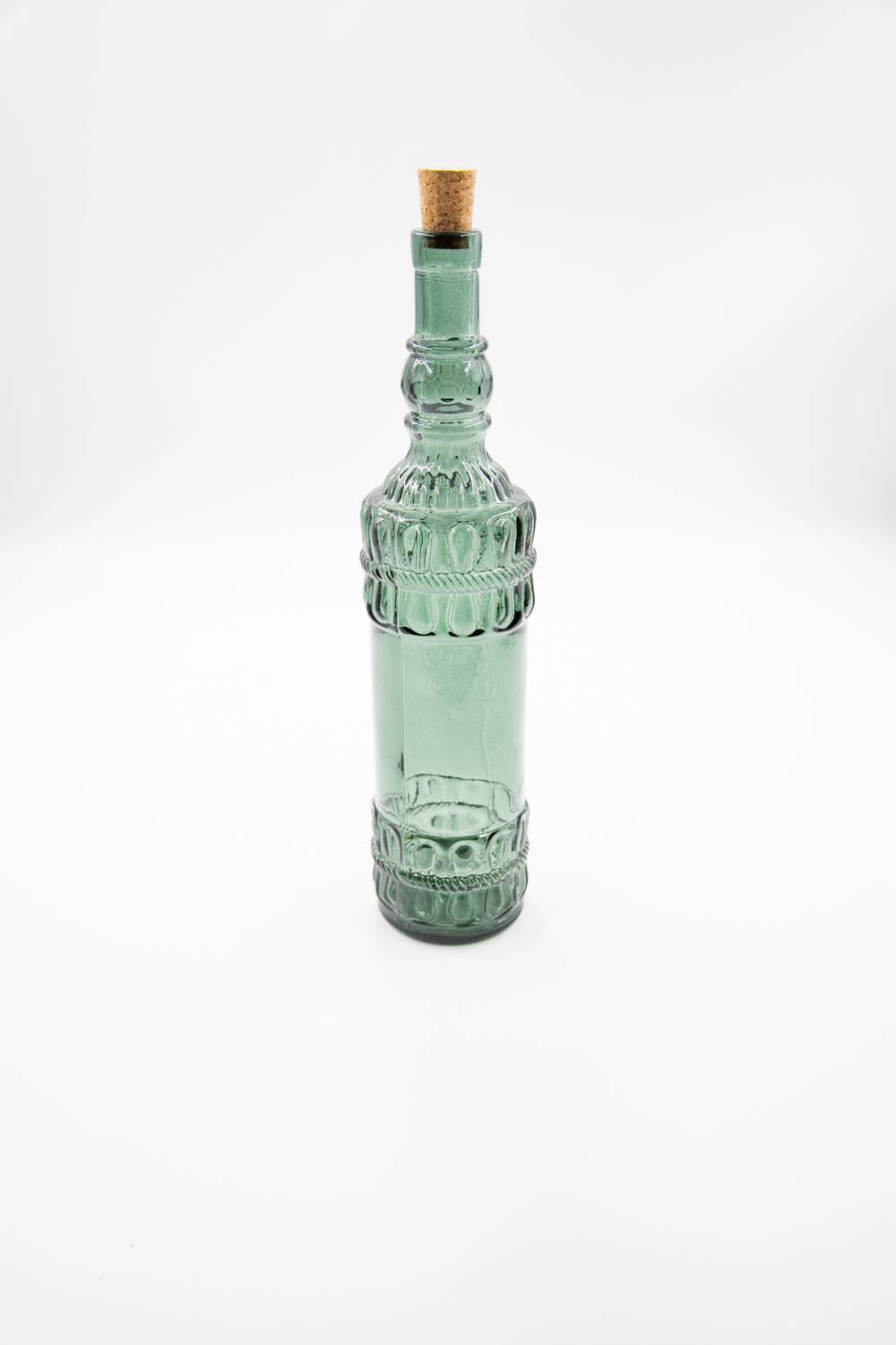 Glasflasche mit Korkverschluß 800ml Essig / Öl Landhausstil