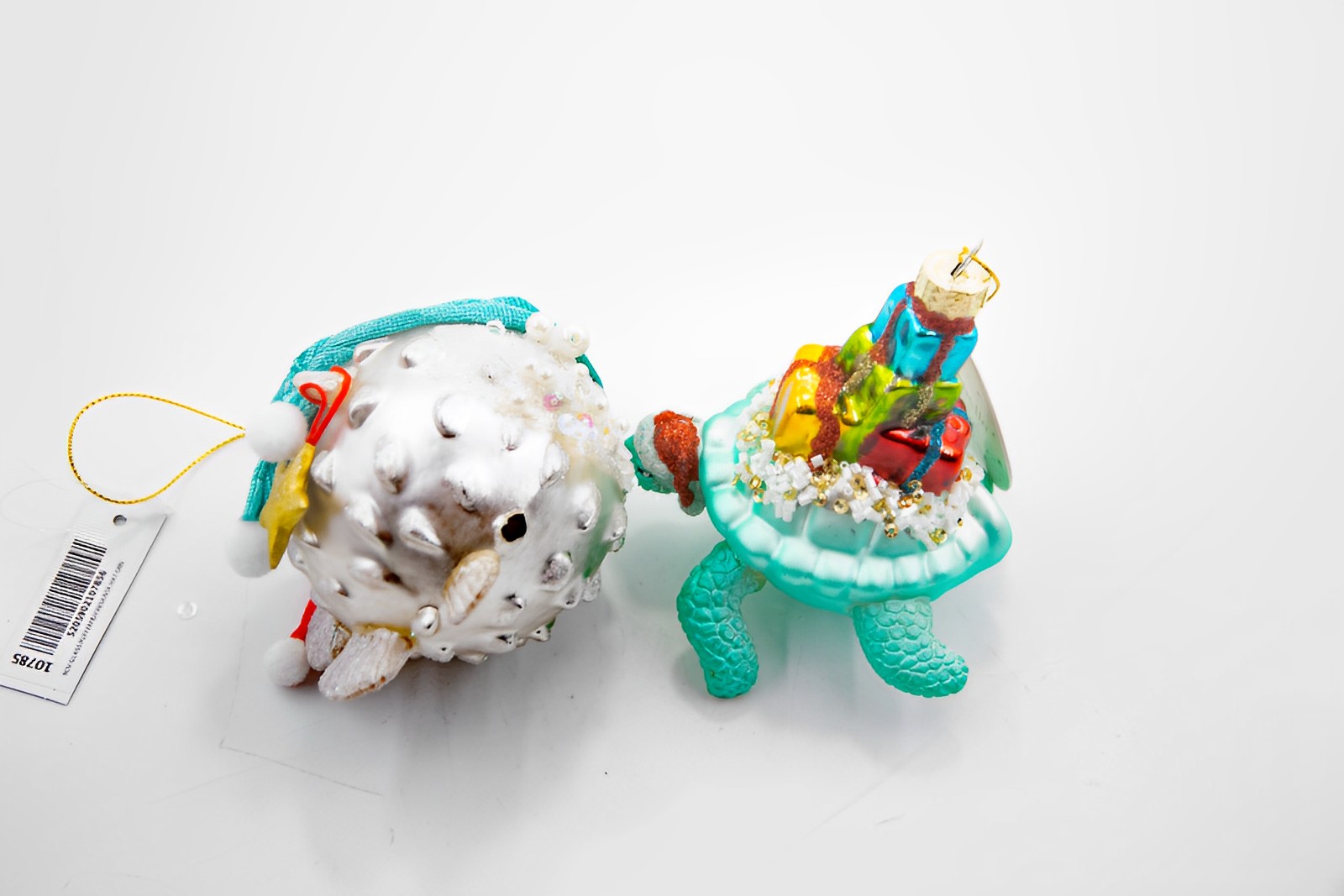 Schildkröte & Kugelfisch 2er Set B-Ware Christbaumschmuck  