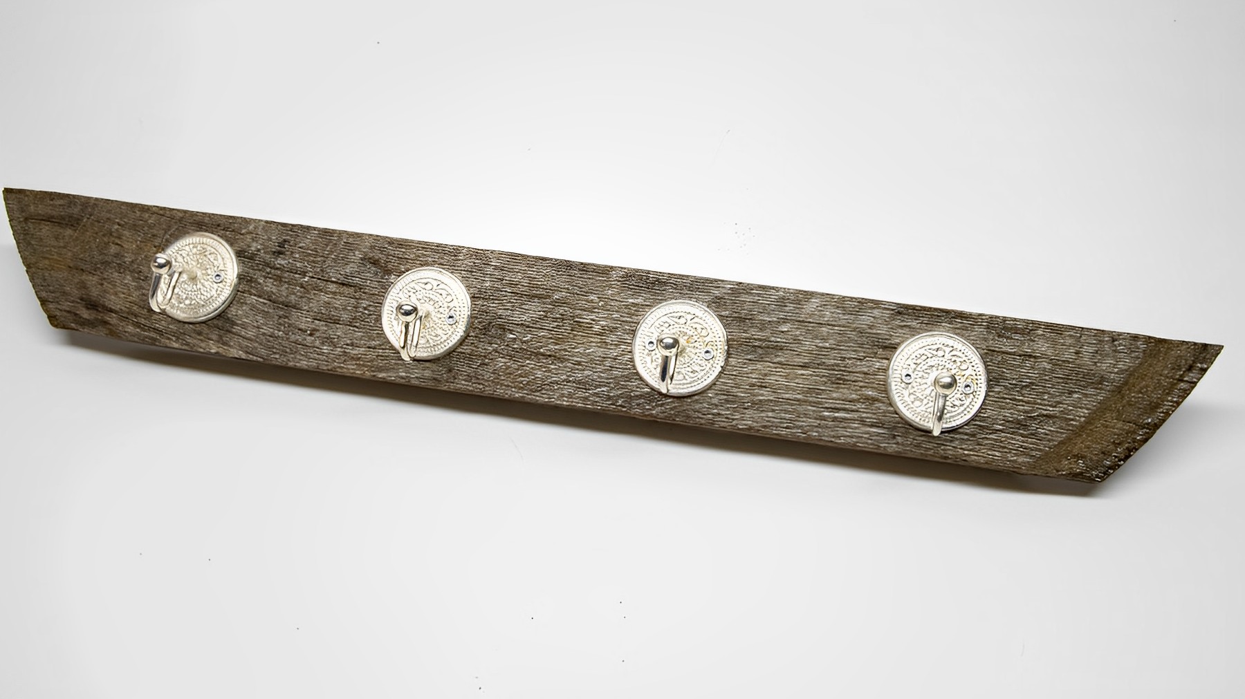 Garderobe Hakenleiste Rustikal Vintage Antik 4 Haken silber