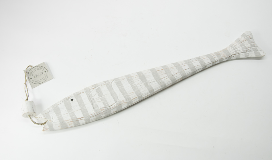 Deco Fisch grau Holz Maritim 