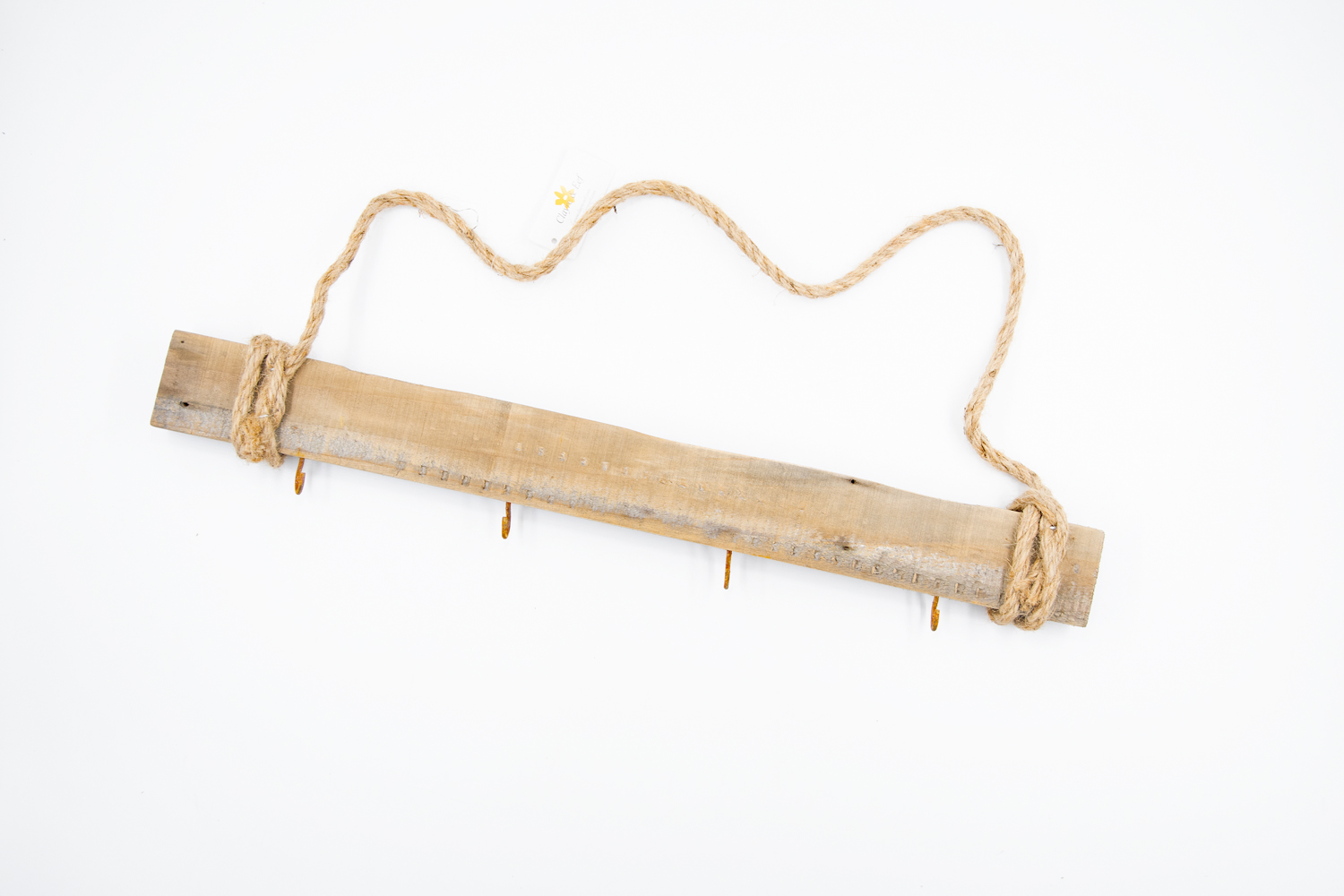 Hakenleiste mit vier Haken Garderobe Holz braun Landhausstil
