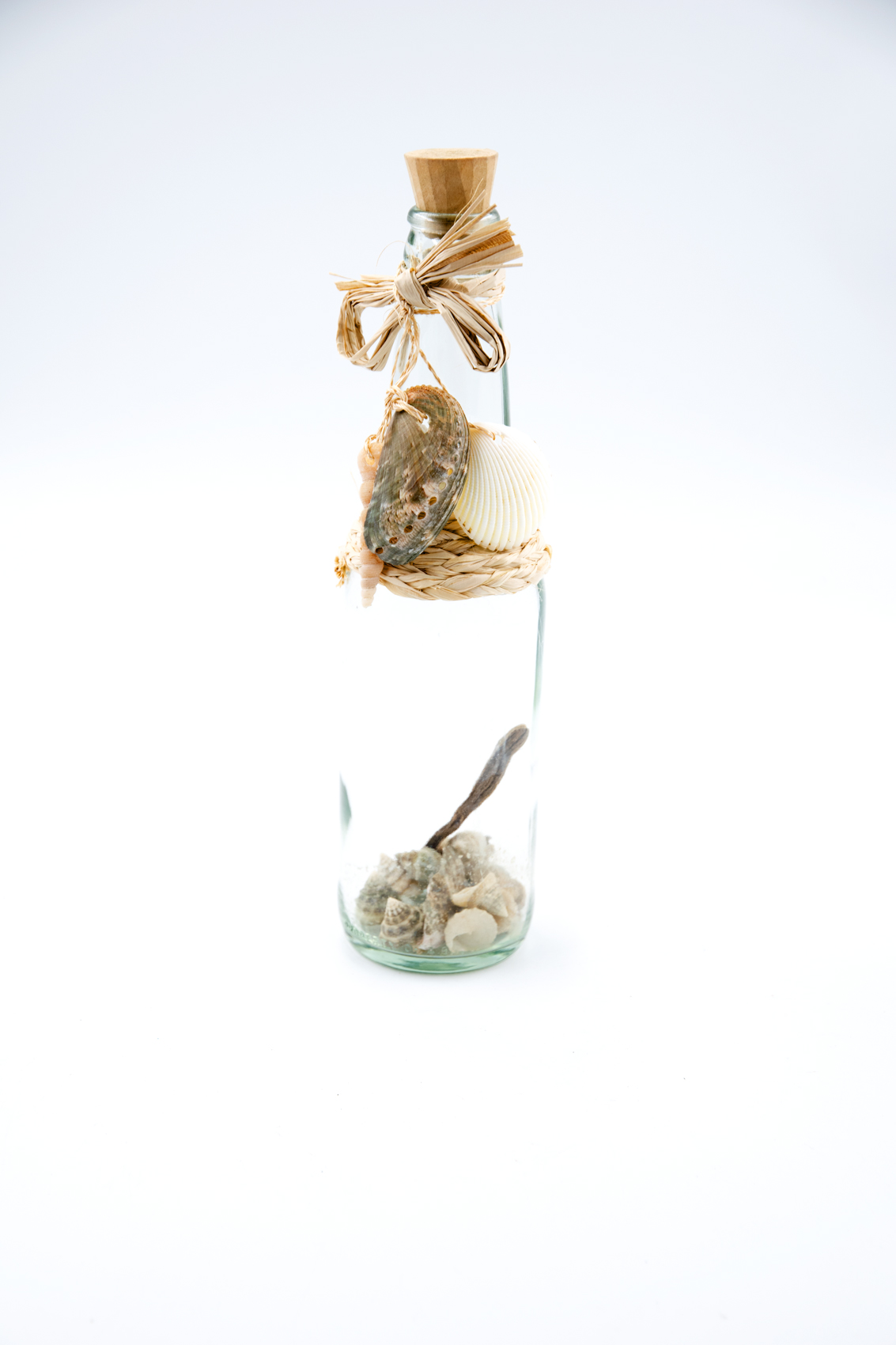 Dekoflasche mit Muscheln Maritim