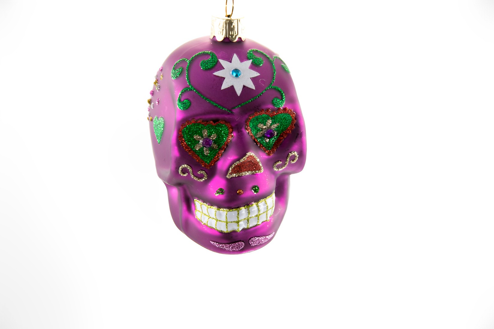 Totenkopf lila Glas Weihnachtsschmuck   