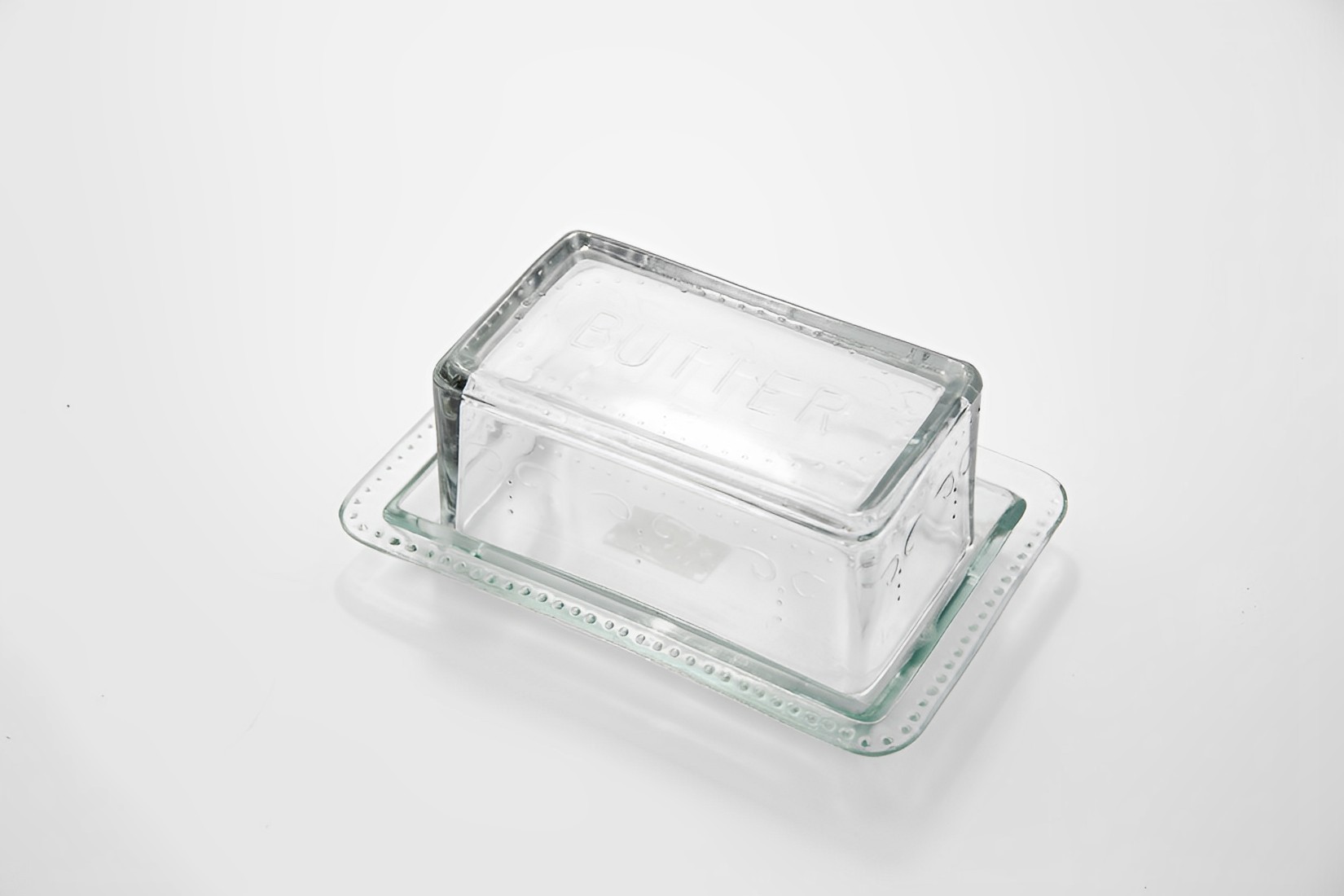 B-Ware Butterdose Glas Landhausstil