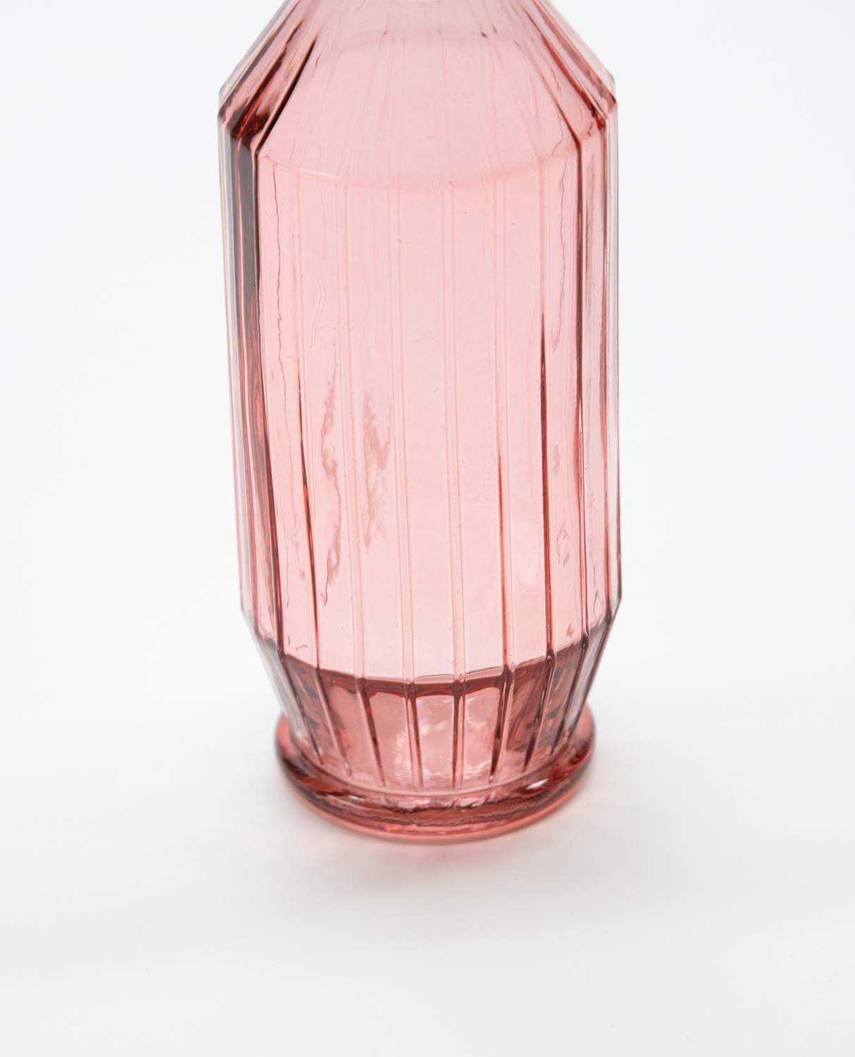 Flasche 300ml mit Ausgiesser Essig / Öl altrosa Streifen Decor