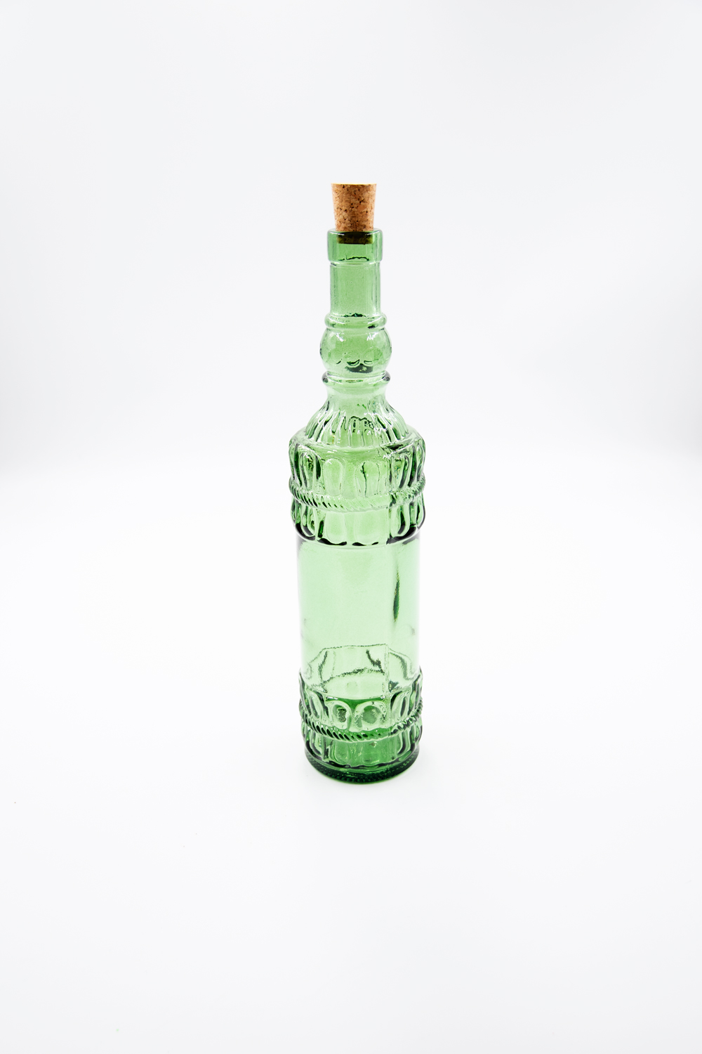 Glasflasche mit Korkverschluß 800ml Essig / Öl Landhausstil