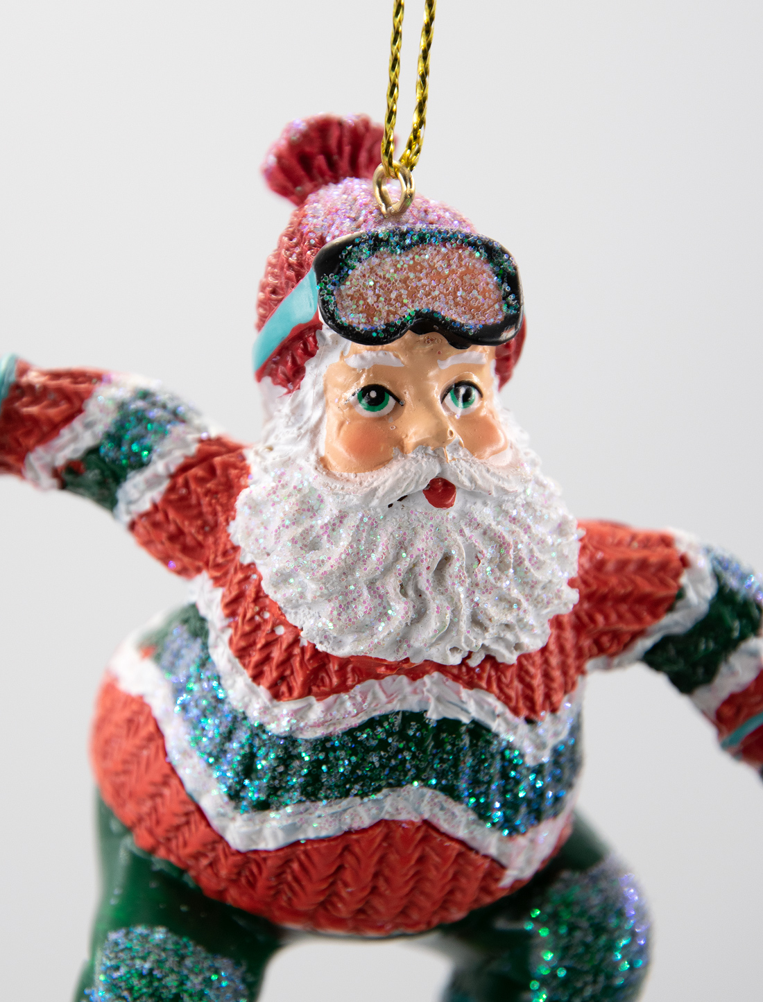 Weihnachtsmann auf dem Snowboard Christbaumschmuck