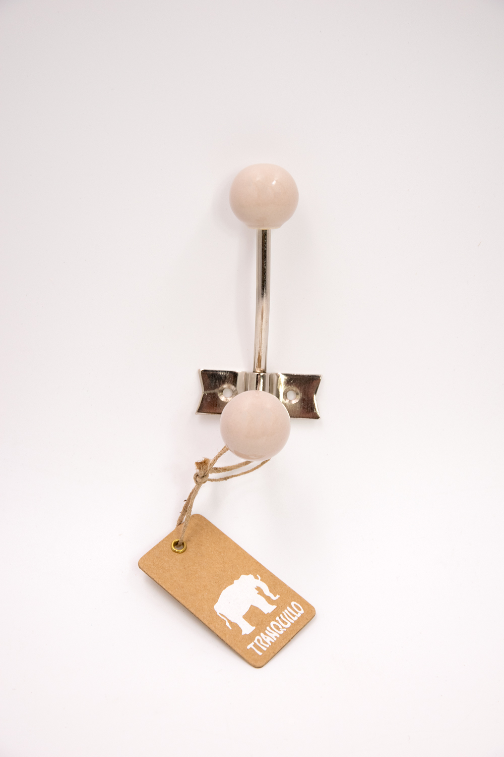 Garderobenhaken RETRO beige Keramik Vegan Landhausstil  
