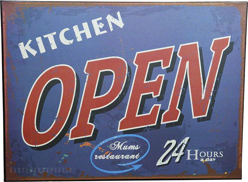 Türschild Kitchen OPEN