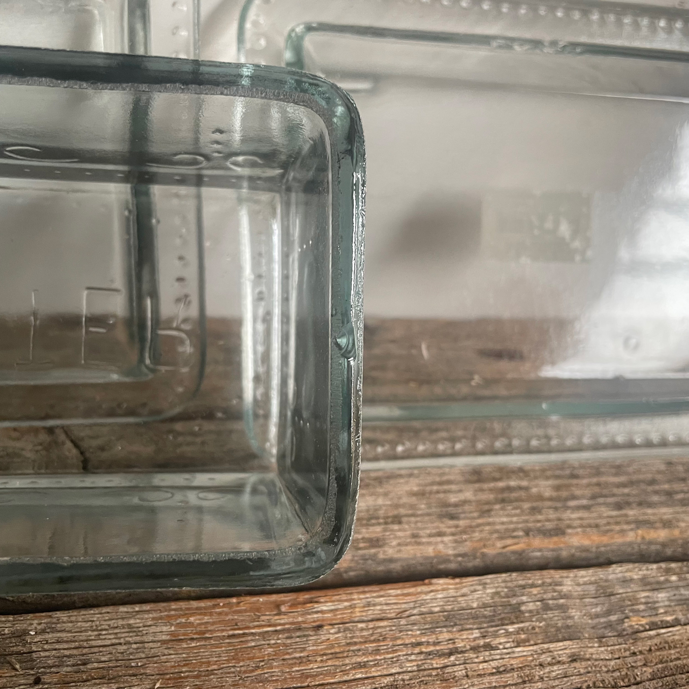B-Ware Butterdose Glas Landhausstil