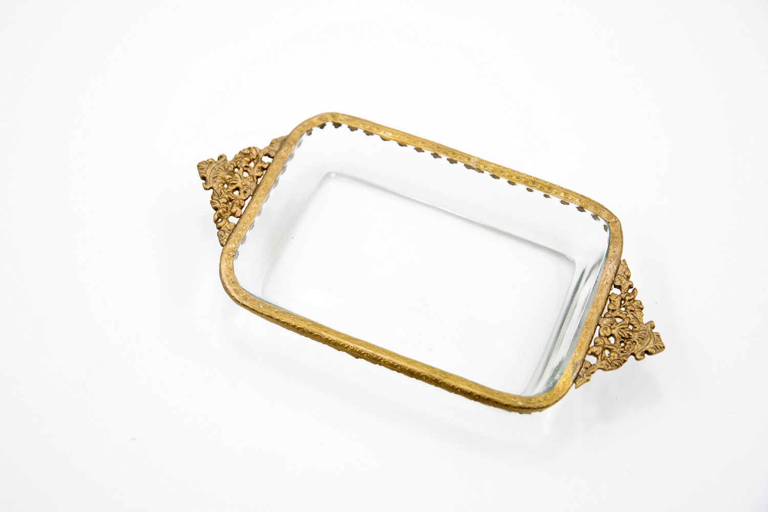 Seifenschale Glas mit goldener Kante Landhausstil