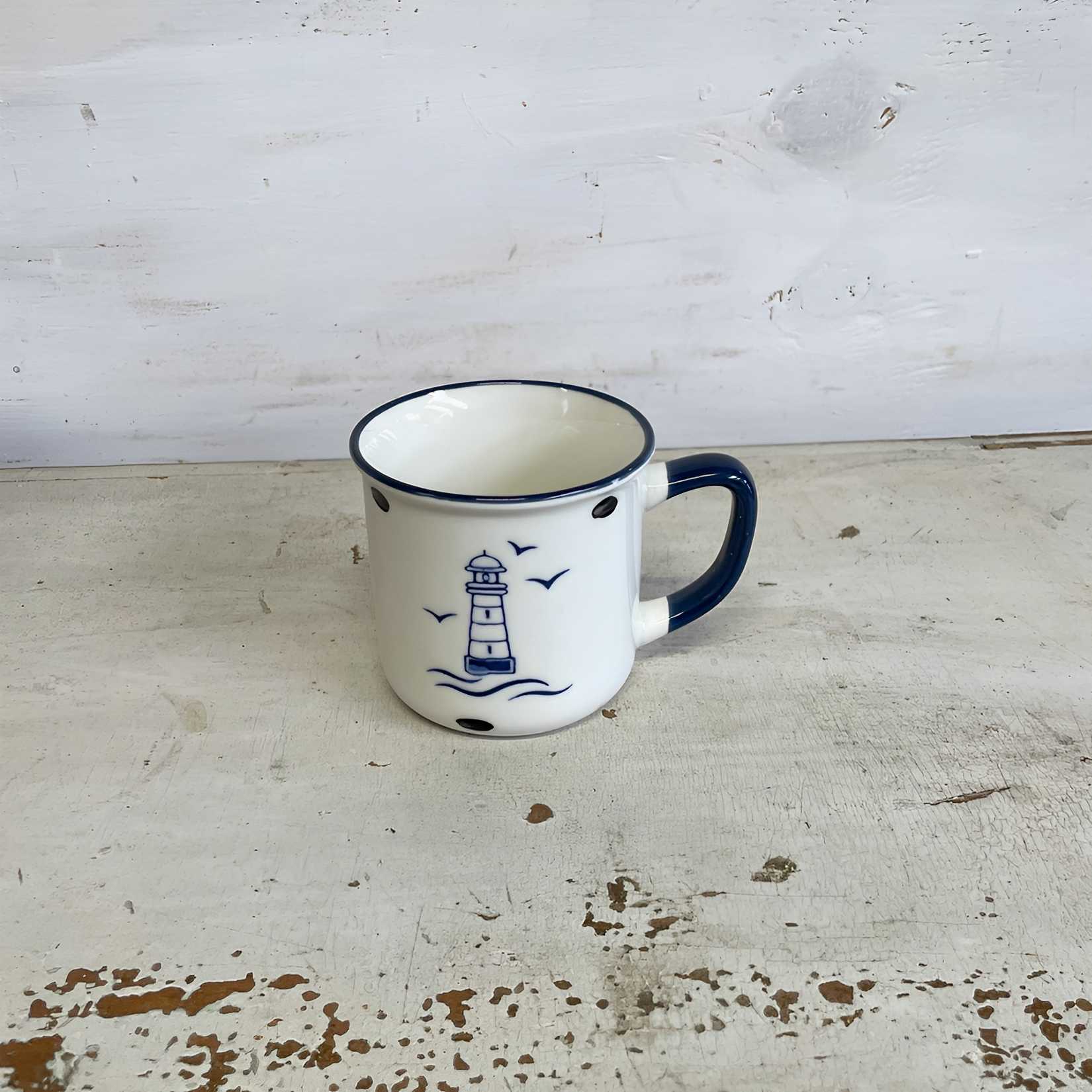 Kaffeetasse Becher Tasse Keramik 280ml Leuchtturm Maritim   