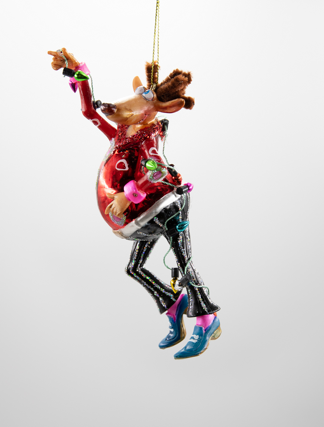 Weihnachtsschmuck Hänger Tanzendes Rentier mit Lichterkette
