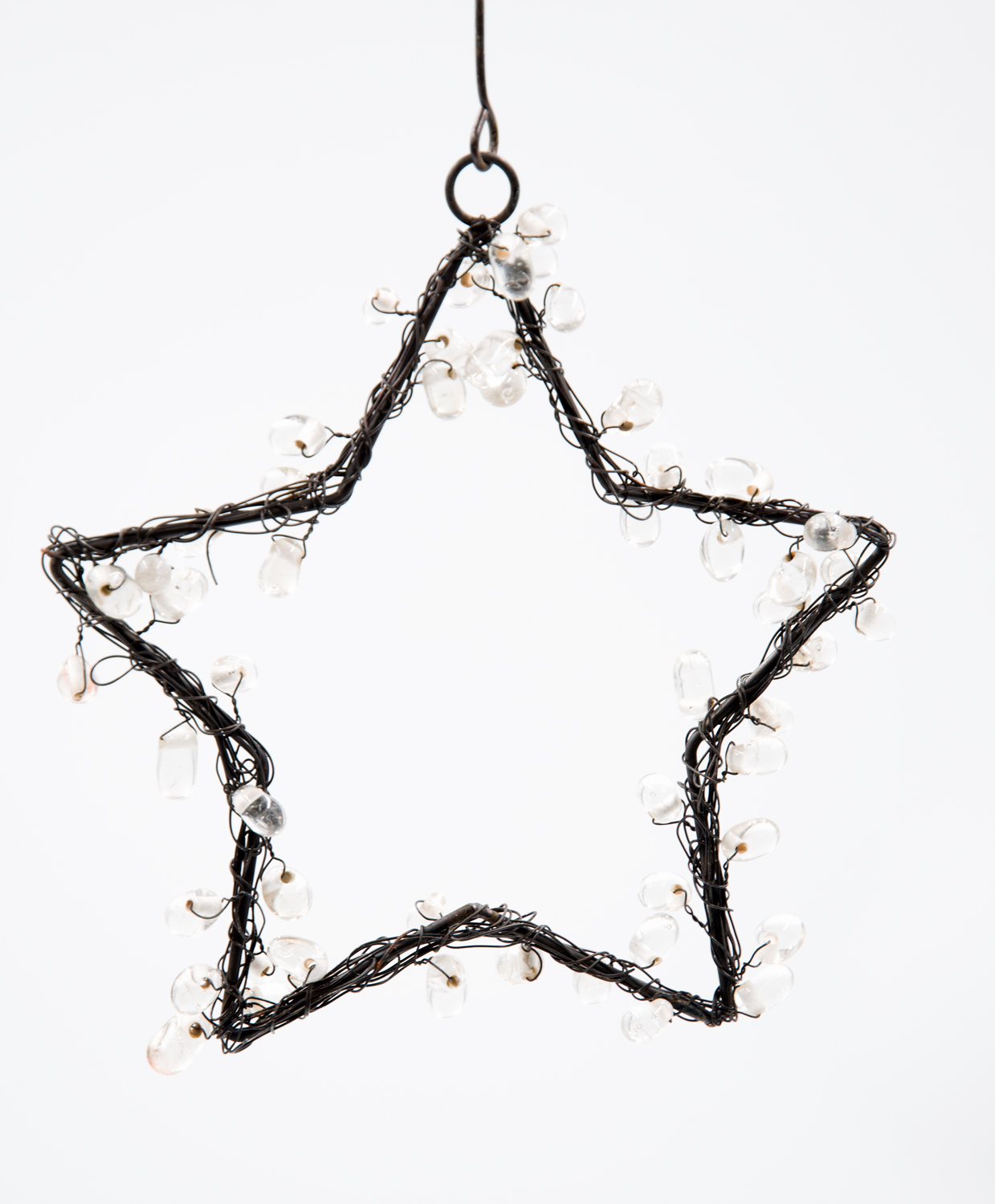 Stern hängend schwarz 13 cm Weihnachtsschmuck