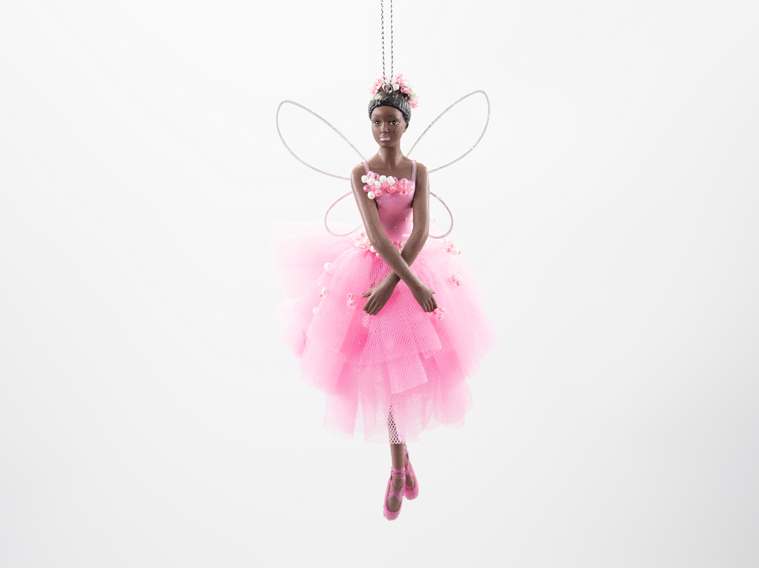 Gisela Graham Pink/Irid Black Ballerina Weihnachtsschmuck