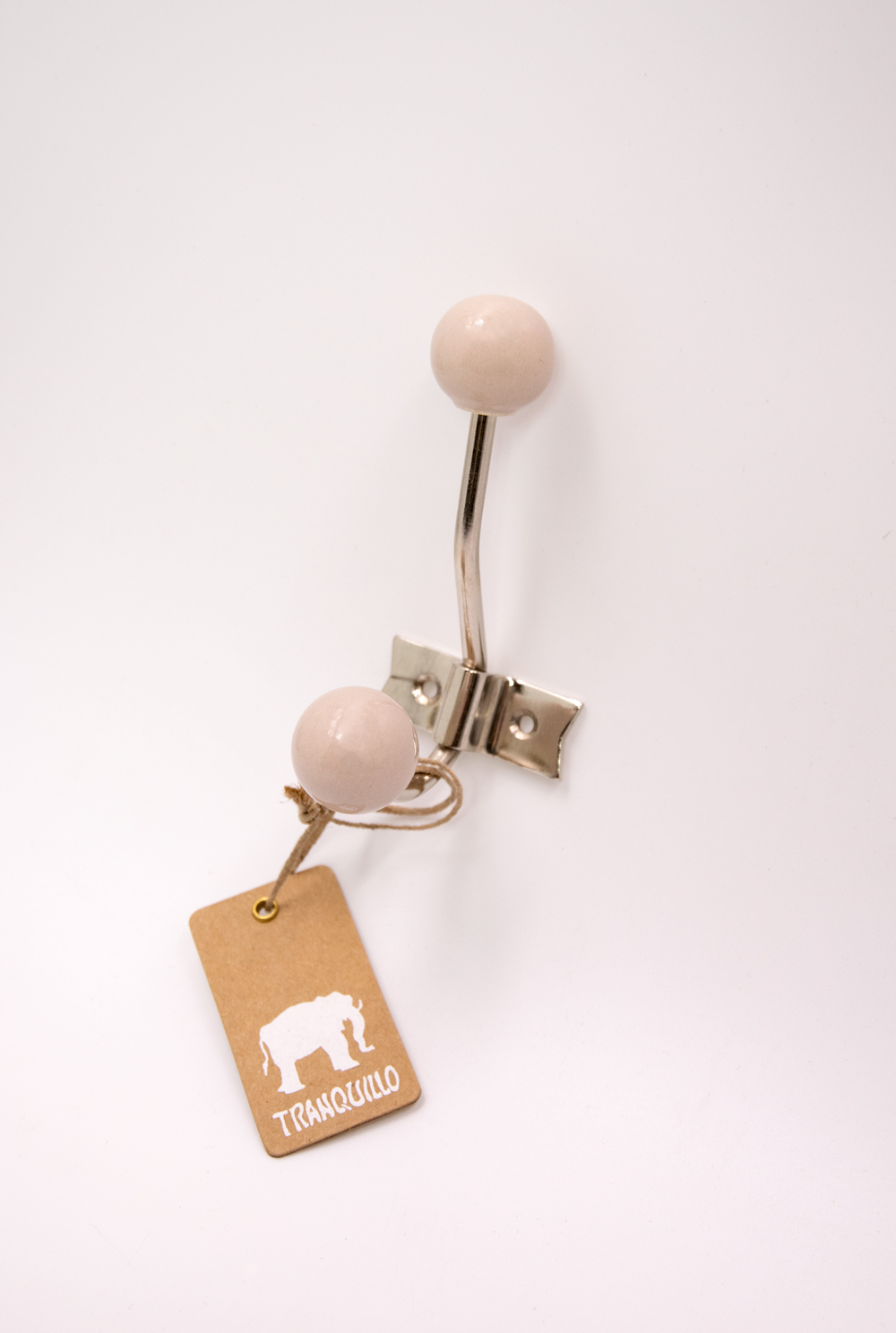 Garderobenhaken RETRO beige Keramik Vegan Landhausstil  