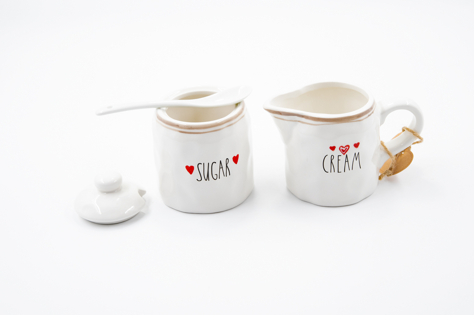 Milch- & Zucker Set 5teilig Keramik Landhausstil