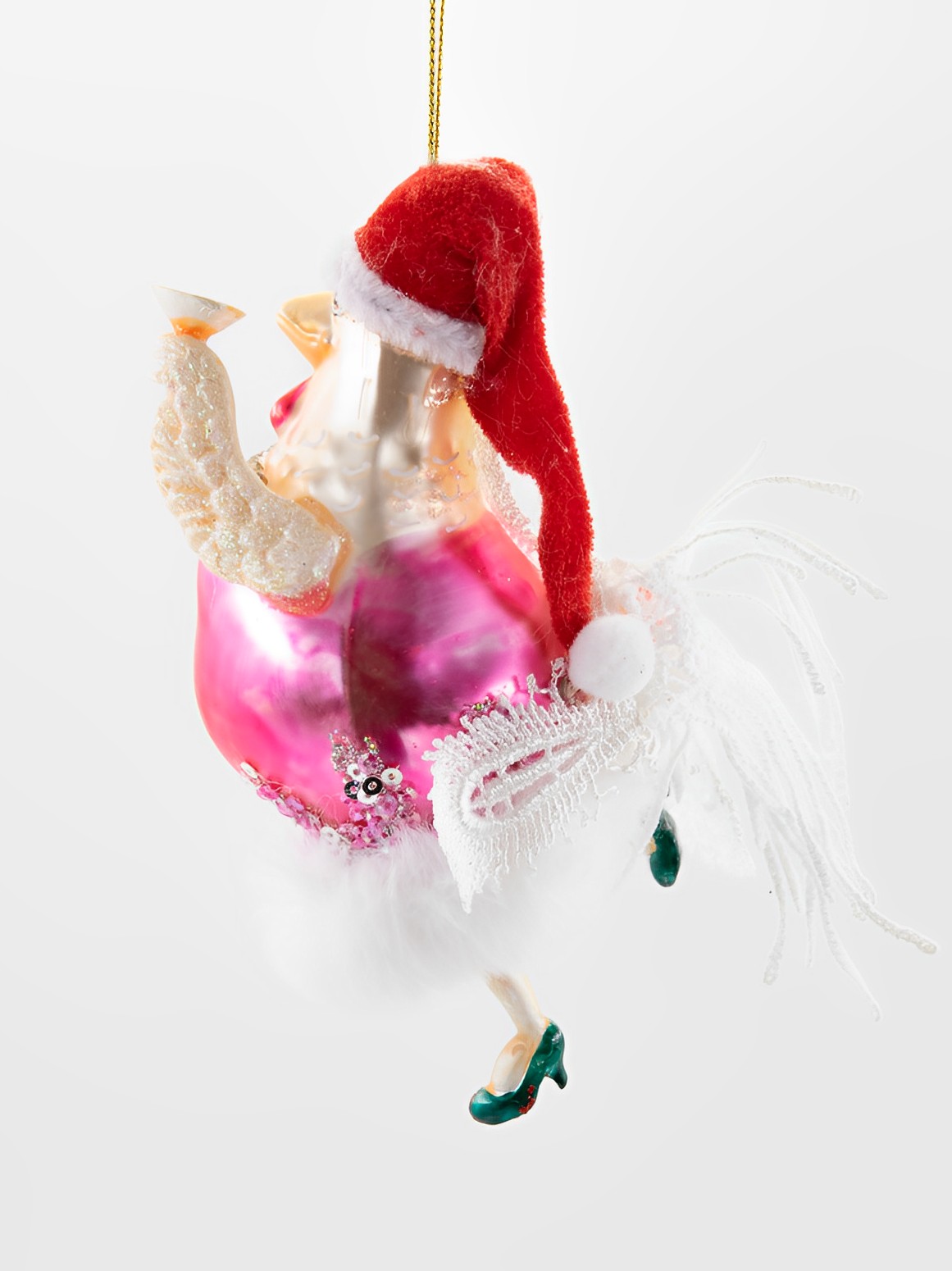 Weihnachtsschmuck Hänger Huhn Henne mit Weihnachtsmütze