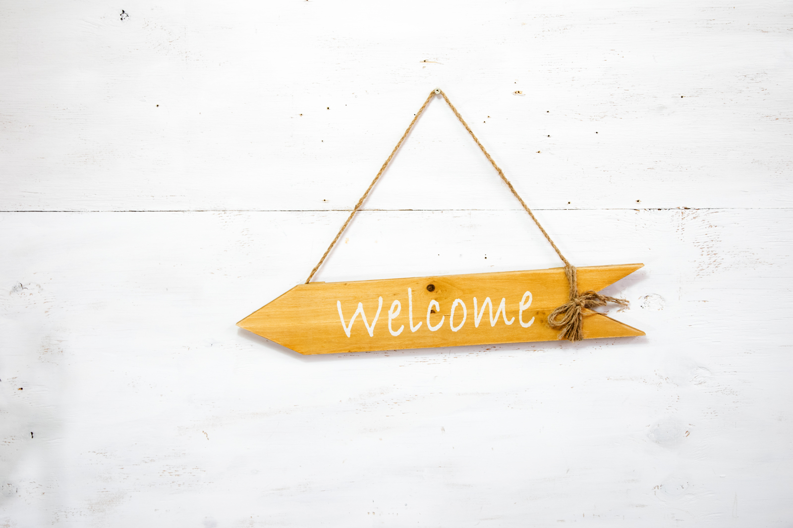 Türschild Welcome Holz braun Maritim Landhausstil