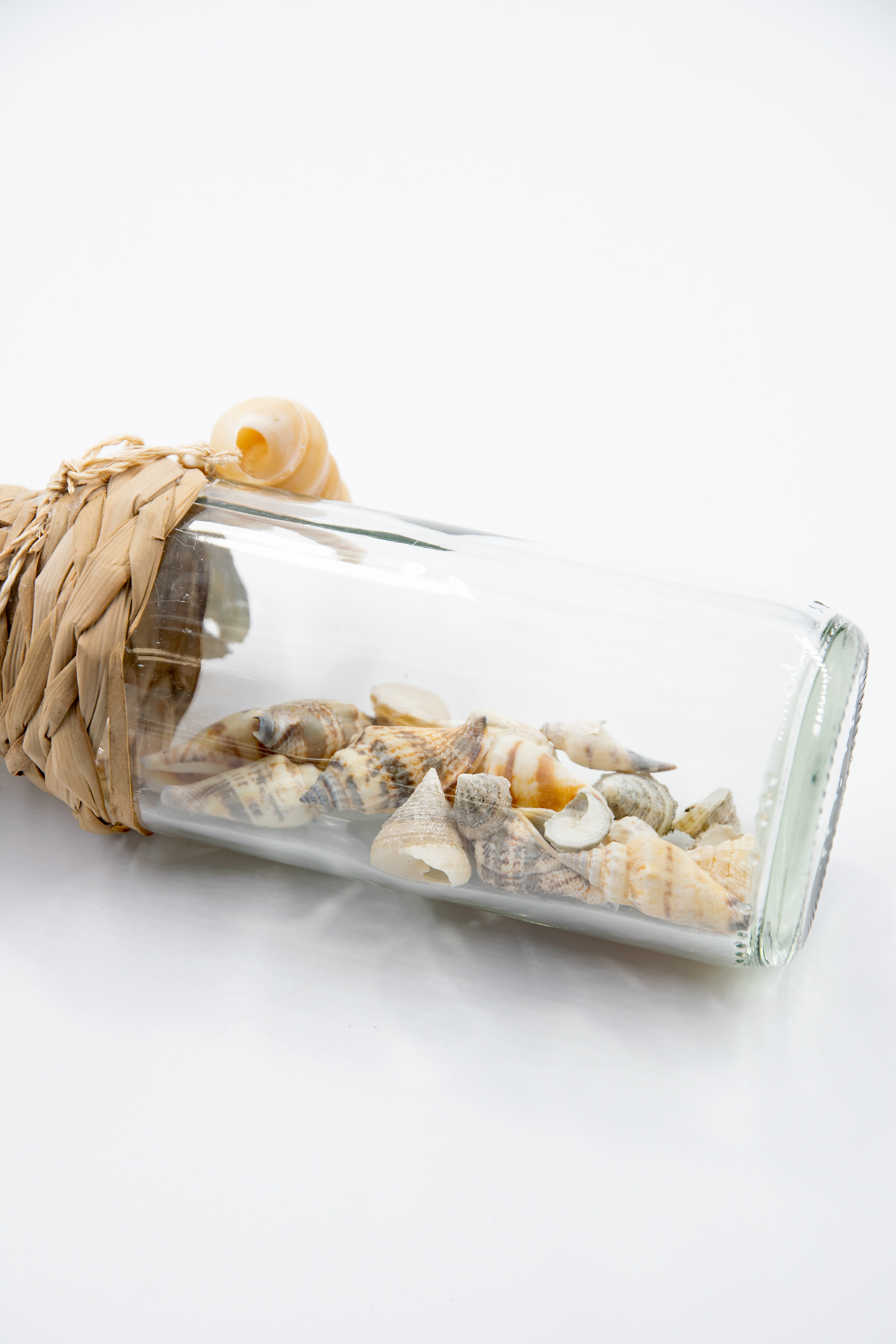 Dekoflasche mit Muscheln Maritim
