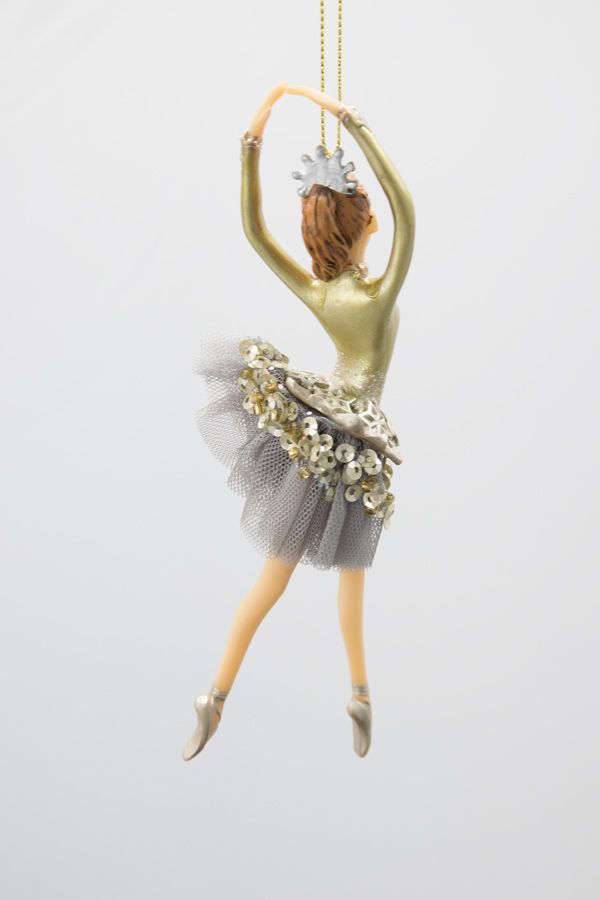 Ballerina creme/lila/grau Tänzerin Christbaumschmuck
