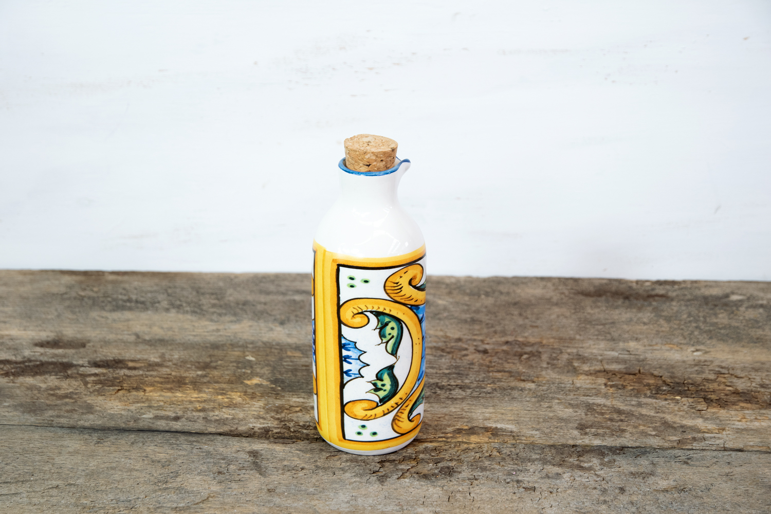 Essig- Ölflasche Keramik mit Korkverschluss Landhausstil