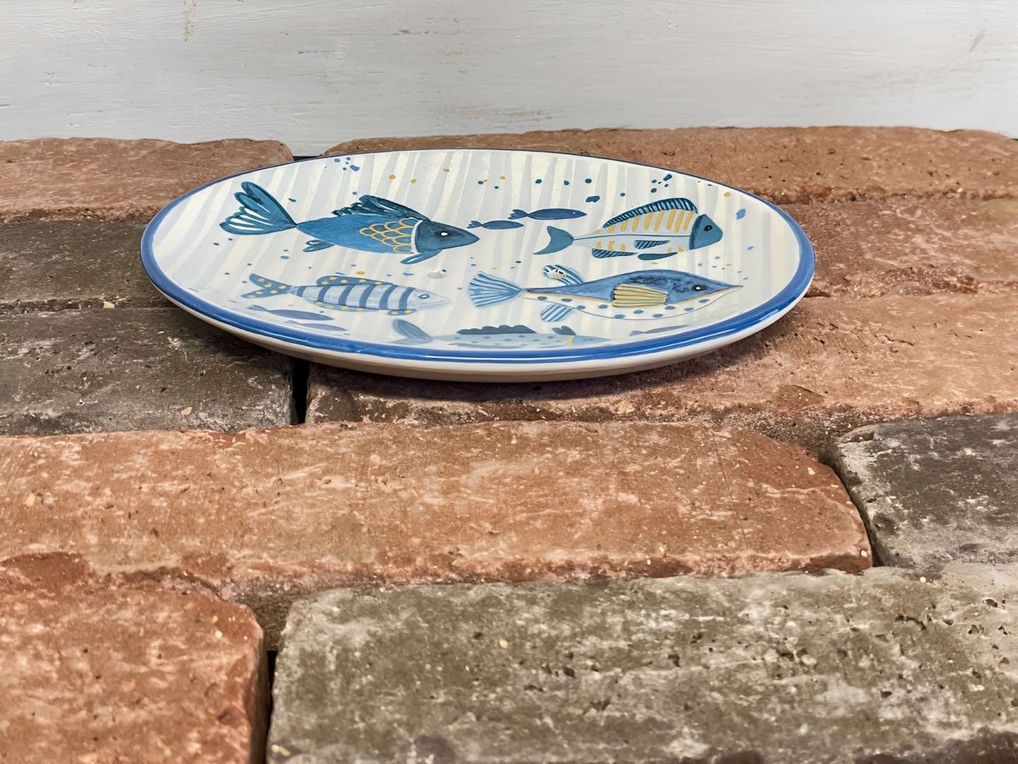 Maritime Seifenschale Seifenablage mit Fischen aus Steingut