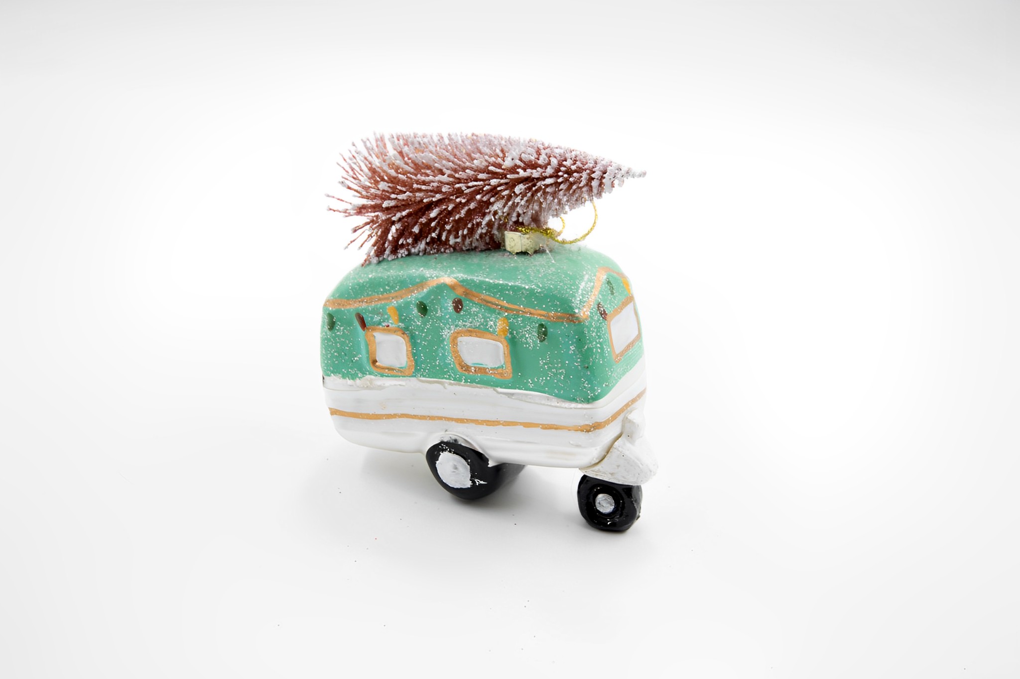Caravan Camper Glas Weihnachtsschmuck 