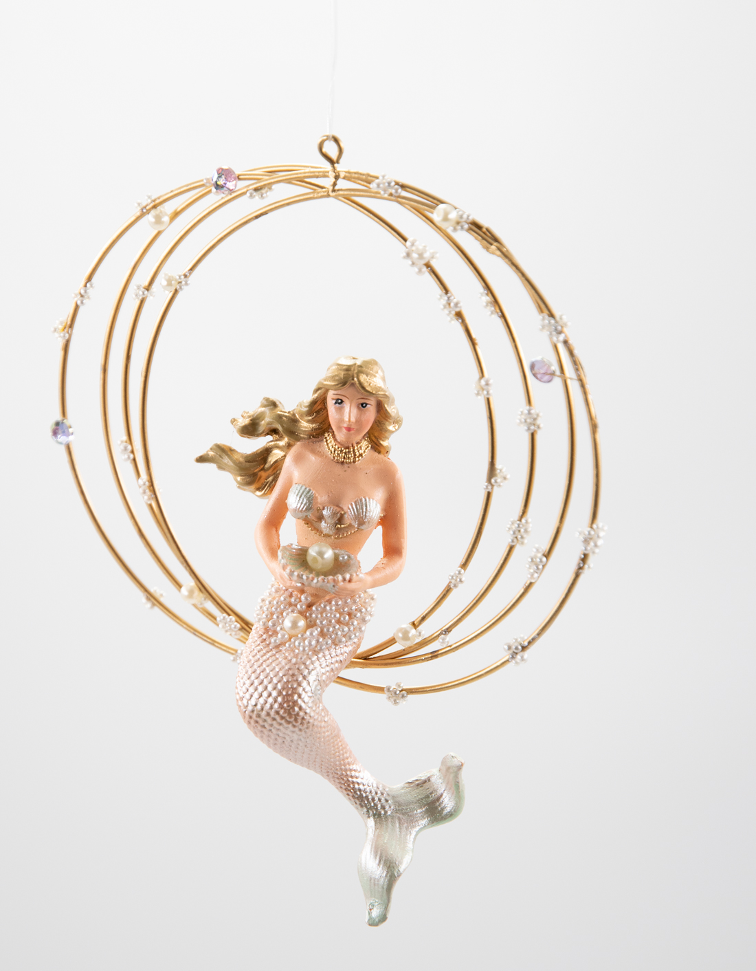 Meerjungfrau im Ring Christbaumschmuck 