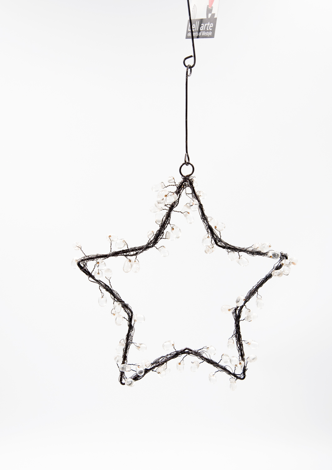 Stern hängend schwarz 17 cm Weihnachtsschmuck