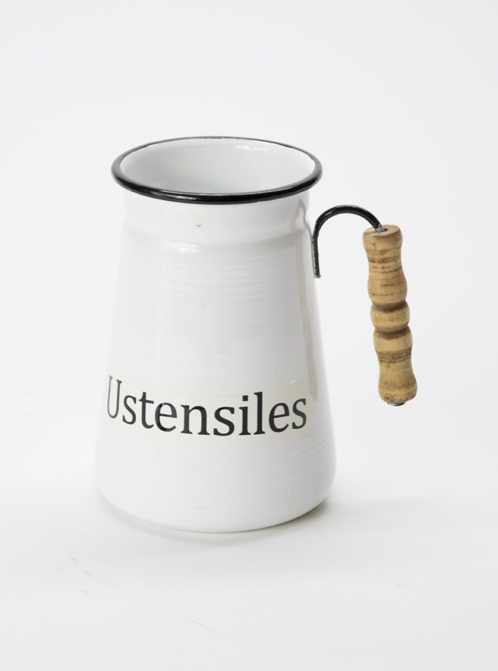 Dose Utensilienbox aus Email Landhausstil