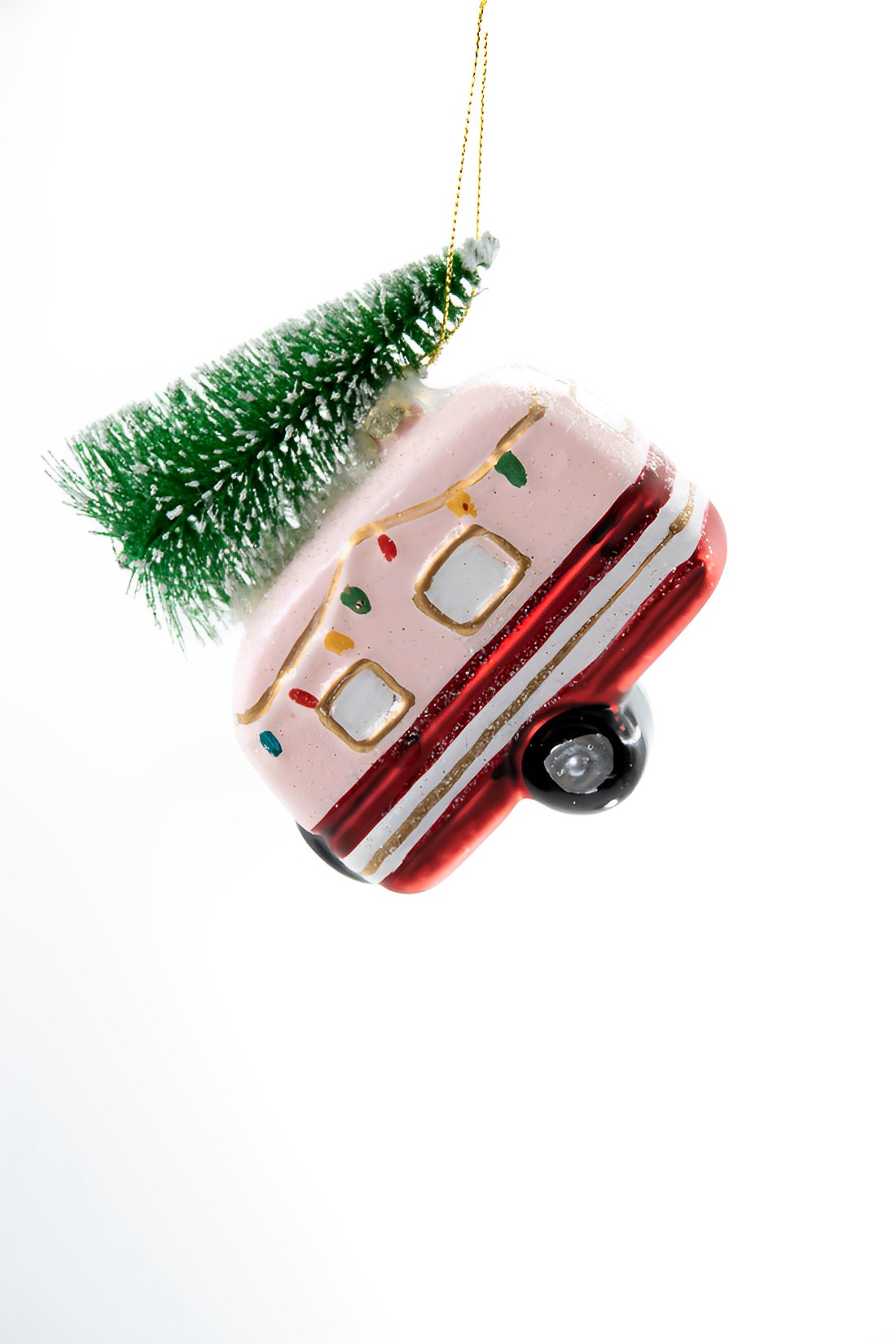 Caravan Camper Glas Weihnachtsschmuck 