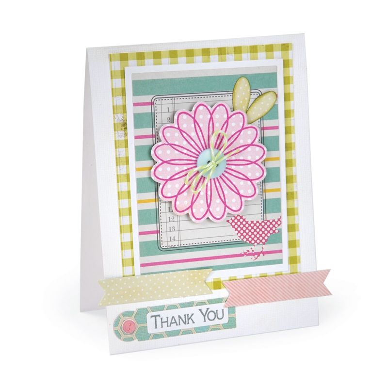 Sizzix Stanze Framelits & Stamps die Set Flower & Tags