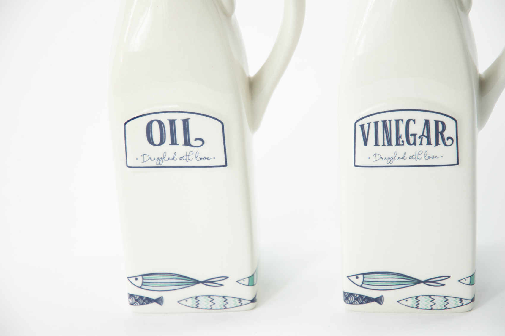 Essig- & Öl Set Maritim Fisch Landhausstil
