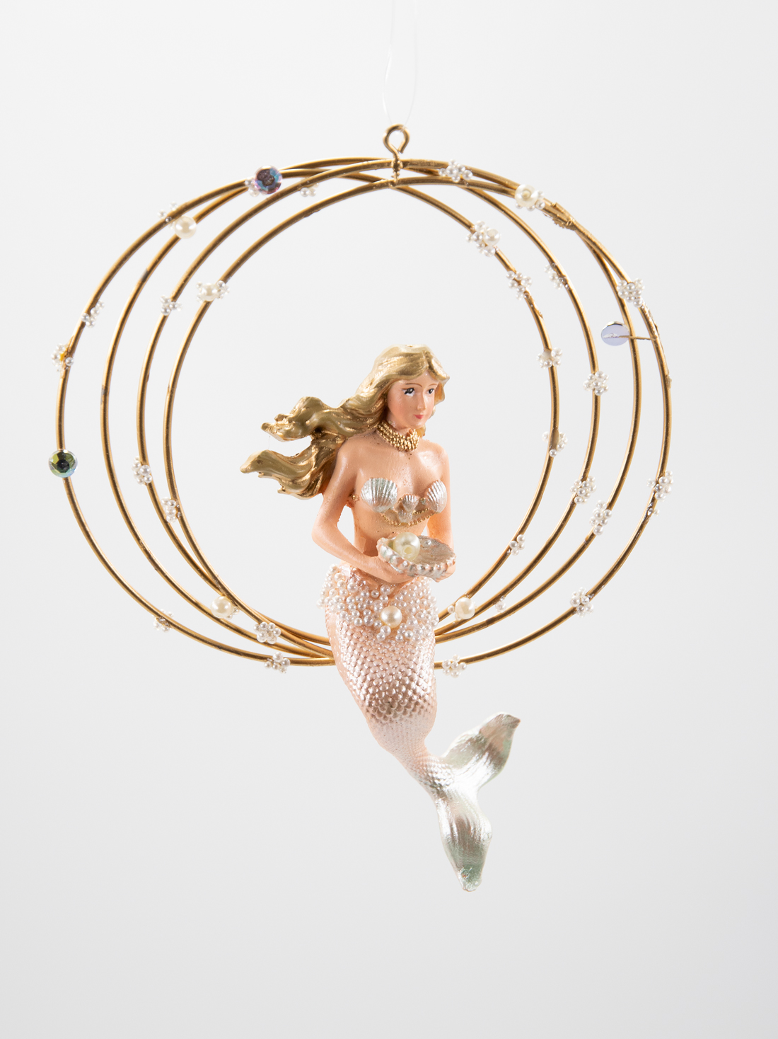 Meerjungfrau im Ring Christbaumschmuck 