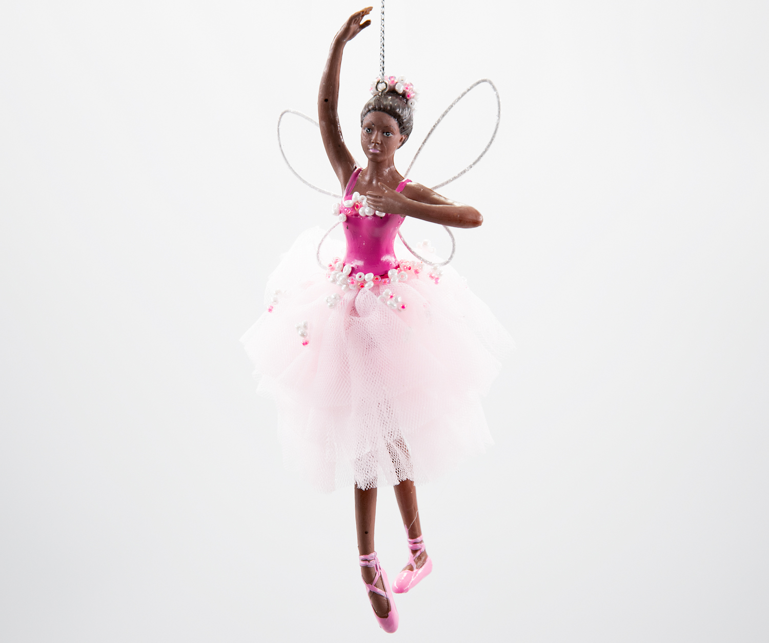 Gisela Graham Pink/Irid Black Ballerina Weihnachtsschmuck