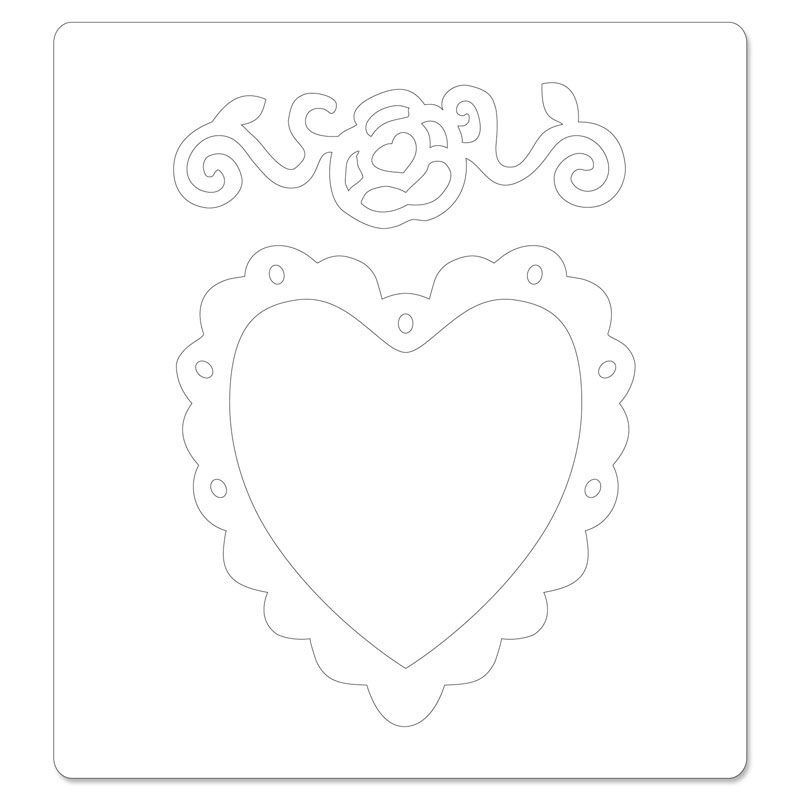 Sizzix Stanze BIGZ die Tim Holtz Heart Scallop w/Roses